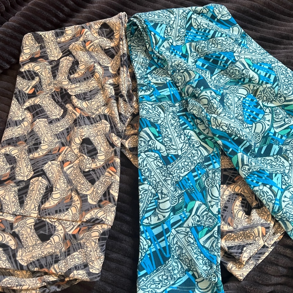 LuLaRoe pair of Cowboy boot leggings NWOT